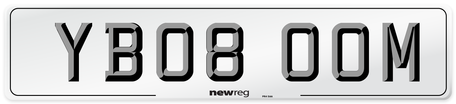 YB08 OOM Number Plate from New Reg